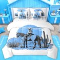 thumbnail image 1 of Homewish Oil Painting Artistic 7-Piece Twin Bedding Sets,Southwestern Cowgirl Tropical Cactus Bedding Comforter Set,White Blue Sheet Sets For Kids,Super Cozy Room Decor Reversible, 1 of 8