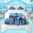 thumbnail image 1 of Homewish Oil Painting Artistic Full Size Comforter Sets,Southwestern Cowgirl Tropical Cactus Bedding Comforter Set,White Blue Bedding Sets For Kids,Super Cozy Room Decor Reversible,3-Piece, 1 of 8