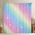 thumbnail image 1 of Homewish Ombre Blings Print Kitchen Curtains for Girls, Cute Rainbow Black Out Curtains Pack of 2 (42x63 Each), 1 of 5