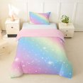 thumbnail image 1 of Homewish Ombre Blings Print Twin Duvet Cover for Girls, Cute Rainbow Twin Bedding, Pink Reversible, 2pcs 1 Duvet Cover and 1 Pillowcase, 1 of 5