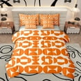 thumbnail image 1 of Homewish Orange Abstract Ombre Bedding Comforter Set 7pcs, Chic Minimalism Queen Bedding Sets, Mid Century Fashion Reversible Queen Sheet Sets, Super Cozy Room Decor, 1 of 8