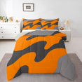 thumbnail image 1 of Homewish Orange Camouflage Full Size Comforter Sets,Classic Abstract Geometric Bedding Comforter Set,Light Gray Reversible,3 Pieces,1 Comforter and 2 Pillowcases, 1 of 7