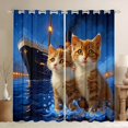 thumbnail image 1 of Homewish Orange Cat Curtains Pack of 2 (42x84 Each),Pet Kitten Curtains Blackout,Ocean Adventure Bedroom Curtains For Girls Teens,Breathable Home Decor, 1 of 6