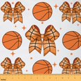 thumbnail image 1 of Homewish Orange Cute Ribbon 01, Kawaii Basketball Print Room Decor Fabric by the Yard, Teens Boys Girls Kids Sewing Fabric, Breathable Home Decor, 1 of 6