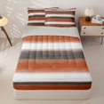 thumbnail image 1 of Homewish Orange Geometric Stripes Zipper Twin Comforter Sets with Fitted Sheet and 2 Pillowcases,Contemporary Artwork Zipper Bedding Set,Light Gray Reversible,4pcs, 1 of 8