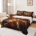 thumbnail image 1 of Homewish Orange Glowing Lightning Bed Sheets,Classic Contemporary Full Size Sheets,4 Pieces,1 Flat Sheet, 1 Fitted Sheet and 2 Pillowcases, 1 of 6