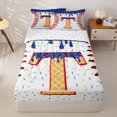 thumbnail image 1 of Homewish Orange Monogrammed T Zipper Full Size Comforter Sets with Fitted Sheet and 2 Pillowcases, Sport Baseball Zipper Bedding Set, Kids Boys, Reversible, 4 Pieces, 1 of 6