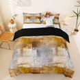 thumbnail image 1 of Homewish Orange Ombre Plaid Duvet Cover Queen,Geometric Abstract Queen Bedding,Black Reversible,3-Piece,1 Duvet Cover and 2 Pillowcases, 1 of 6