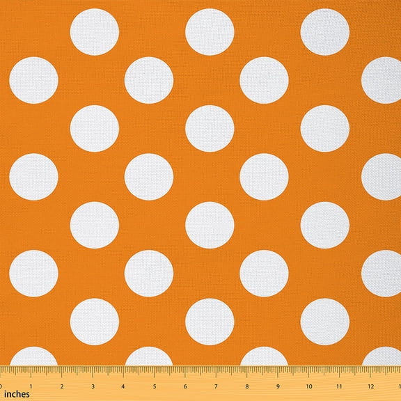 Homewish Orange Polka Dots Kids Fabric by the Yard 1 Yard, Chic Abstract Ombre Room Decor Fabric by the Yard, Modern Simple Style Sewing Fabric, Luxury Bedroom Decor