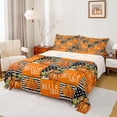 thumbnail image 1 of Homewish Orange Pumpkin 4 Pieces Queen Sheet Sets for Kids Teens,Happy Fall Autumn Harvest Ultra Soft Flat Sheet,Geometric Plaid Grid Queen Fitted Sheet,Lightweight Room Decor, 1 of 7