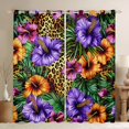 thumbnail image 1 of Homewish Orange Purple Flower Black Out Curtains, Fashion Leopard Cheetah Print Curtains Pack of 2 (42x63 Each), Teens Adult Bedroom Curtains, Curtains and Drapes Bedroom Decor, 1 of 6