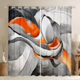 thumbnail image 1 of Homewish Orange Swirl Stripes Kitchen Curtains,Modern Geometric Black Out Curtains Pack of 2 (42x63 Each), 1 of 6