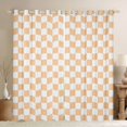 thumbnail image 1 of Homewish Orange White Grid Blackout Curtains Set of 2 (52x84 Each) For Kids Children Teens,Geometric Buffalo Window Curtains,Minimalist Abstract Curtains and Drapes,Microfiber Bedroom Decor, 1 of 6
