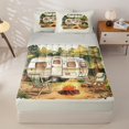 thumbnail image 1 of Homewish Outdoor Camping Adventure Zipper Twin Comforter Sets with Fitted Sheet and 2 Pillowcases,3D Camper Print Zipper Bedding Set Fore Boys Kids,Lightgray Reversible,4-Piece, 1 of 7