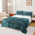 thumbnail image 1 of Homewish Painting Artistic Queen Sheet Sets,Modern Aesthetic Flat Sheet,Teal Splashing Ink Queen Fitted Sheet For Teens,Microfiber Bedroom Decor,4 Pieces, 1 of 7