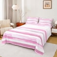 thumbnail image 1 of Homewish Painting Graffiti Bed Sheets,Minimalist Stripes Lines King Sheets,Pink White Sheet Set For Girl Boys,Super Cozy Room Decor,4pcs, 1 of 7
