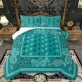 thumbnail image 1 of Homewish Paisley Pattern Bedding Comforter Set,Retro Boho Style Twin Comforter Sets,Cyan White Bedding Set For Adults,Breathable Home Decor Reversible,2pcs, 1 of 8