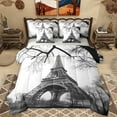 thumbnail image 1 of Homewish Paris Architecture 7-Piece Twin Bedding Sets,Eiffel Tower Bedding Comforter Set,White Gray Sheet Sets For Girls Kids,Microfiber Bedroom Decor Reversible, 1 of 8
