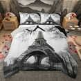 thumbnail image 1 of Homewish Paris Architecture Bedding Comforter Set,Eiffel Tower Twin Comforter Sets,White Gray Bedding Set For Girls Kids,Microfiber Bedroom Decor Reversible,2pcs, 1 of 8