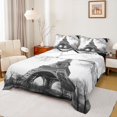 thumbnail image 1 of Homewish Paris Architecture Full Size Sheets,Eiffel Tower Bed Sheets,White Gray Sheet Sets For Girls Kids,Microfiber Bedroom Decor,4-Piece, 1 of 7