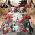 thumbnail image 1 of Homewish Paris Eiffel Tower 7 Pieces Bedding Comforter Set,Oil Painting Full Bedding Set,Romantic Valentine'S Day Fitted Sheet Flat Sheet For Girls Teens,Ultra Soft Home Decor Reversible, 1 of 8