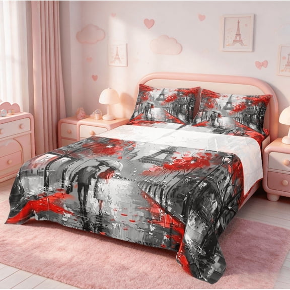Homewish Paris Eiffel Tower Bed Sheets,Oil Painting King Sheets,Romantic Valentine'S Day Sheet Set For Girls Teens,Ultra Soft Home Decor,4pcs