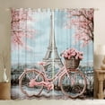 thumbnail image 1 of Homewish Paris Eiffel Tower Blackout Curtains Set of 2 (52x84 Each) for Girl, Pink Romantic Bike Window Curtains, Blossoms Flower Floral Curtains and Drapes, Living Room Curtains Decor, 1 of 6