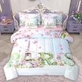 thumbnail image 1 of Homewish Paris Eiffel Tower 7-Piece Twin Bedding Set - Pink Cherry Blossom Valentine, 1 of 8