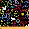 thumbnail image 1 of Homewish Peace Print Fabric by the Yard 3 Yard,Rainbow Flower Floral Sewing Fabric,Love Letter Room Decor Fabric by the Yard For Girls Kids,Breathable Home Decor, 1 of 6