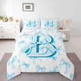 thumbnail image 1 of Homewish Personalized Initial B 3-Piece Full Size Comforter Sets For Teens Boys Girls,Dreamy Princess Bedding Comforter Set,Cute Ribbon Bow Lightweight Bedding Sets,Microfiber Bedroom Decor, 1 of 8