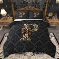thumbnail image 1 of Homewish Personalized Initial Bow Knot P 3-Piece Full Size Comforter Sets for Boys Girls,Gothic Boho Damask Bedding Comforter Set,Leopard Print Lightweight Bedding Sets,Lightweight Room Decor, 1 of 8