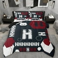 thumbnail image 1 of Homewish Personalized Initial H 3-Piece Full Size Comforter Sets For Female Men Adults,Blue White Bedding Comforter Set,Geometric Honeycomb Hexagon Lightweight Bedding Sets, 1 of 8