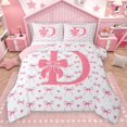 thumbnail image 1 of Homewish Personalized Initial Letter D 2pcs Bedding Comforter Set for Kids Children Girls,Love Heart Print Twin Comforter Sets,Dreamy Princess Bow Breathable Bedding Set,Luxury Bedroom Decor, 1 of 8
