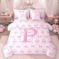 thumbnail image 1 of Homewish Initial P 7-Piece Reversible King Comforter Set for Kids, Princess Design, 1 of 8