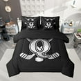 thumbnail image 1 of Homewish Personalized Initial Q Bedding Comforter Set 7-Piece for Kids Boys Girls, Ice Hockey Sport King Bedding Sets, Black and Gray Bed Sheets, Luxury Bedroom Decor, 1 of 8