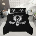 thumbnail image 1 of Homewish Personalized Initial Q Bedding Comforter Set for Kids Boys Girls, Ice Hockey Sport Twin Comforter Sets, Black and Gray Bedding Set, Luxury Bedroom Decor, 1 of 8