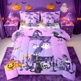 thumbnail image 1 of Homewish Personalized Letter Gifts 7-Piece Twin Bedding,Spooky Halloween Skeleton Alphabet Z Bedding Comforter Set,Halloween Reversible, 1 of 8