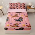 thumbnail image 1 of Homewish Pet Dachshund Zipper Twin Comforter Sets with Fitted Sheet and 2 Pillowcases,Cute Animal Zipper Bedding Set,Pink,Pink Reversible,4pcs, 1 of 8