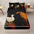 thumbnail image 1 of Homewish Pet Dog Duck Zipper Full Size Comforter Sets with Fitted Sheet and 2 Pillowcases,Cartoon Animal Zipper Bedding Set,Black Orange,Black Reversible,4pcs, 1 of 8