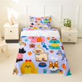 thumbnail image 1 of Homewish Pet Dog Theme Twin Sheets,Cartoon Animal Bedding,Purple,3 Pieces,1 Fitted Sheet and 1 Pillowcase, 1 of 6