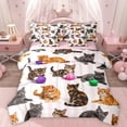 thumbnail image 1 of Homewish Pet Kitten 7-Piece Bedding Comforter Set,Cute Caroon Animal King Bedding Sets,Pink White Brown Bed Sheets For Boys Girls,Super Cozy Room Decor Reversible, 1 of 8