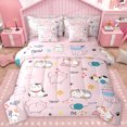 thumbnail image 1 of Homewish Pet Kitten Lover 7-Piece Twin Bedding Sets,Kawaii Cat Bedding Comforter Set,Puppy Dogs Paws Sheet Sets For Teens,Microfiber Bedroom Decor Reversible, 1 of 8