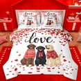 thumbnail image 1 of Homewish Pet Puppy Dog 7-Piece Twin Bedding Sets,Happy Valentine'S Day Bedding Comforter Set,Romantic Loves Theme Sheet Sets For Men Women,Luxury Bedroom Decor Reversible, 1 of 8