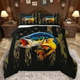 thumbnail image 1 of Homewish Pike Fish Bedding Comforter Set,Rustic Camouflage Print Twin Comforter Sets,Country Farmhouse Lodge Bedding Set For Boys Teens,Luxury Bedroom Decor Reversible,2pcs, 1 of 8