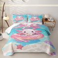 thumbnail image 1 of Homewish Pink Axolotl Quilt Full For Girls,Summer Beach Full Bedspread Sets,3 Pieces, 1 of 7