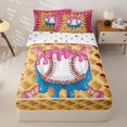 thumbnail image 1 of Homewish Pink Baseball Zipper Twin Comforter Sets with Fitted Sheet and 2 Pillowcases, Cute Sport Zipper Bedding Set for Girls and Boys, Polka Dots Reversible, 4 Pieces, 1 of 6