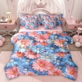 thumbnail image 1 of Homewish Pink Blue Daisy 7 Pieces Bedding Comforter Set,Cute Cartoon Floral Full Bedding Set,Kawaii Flower Fitted Sheet Flat Sheet For Girls Teens,Ultra Soft Home Decor Reversible, 1 of 8