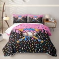 thumbnail image 1 of Homewish Pink Blue Ice Cream Baseball Bat Print Twin Quilt Set,Sweet Sports Theme Twin Coverlet Set For Kids Boys And Girls,2 Pieces, 1 of 7