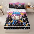 thumbnail image 1 of Homewish Pink Blue Ice Cream Baseball Bat Print Zipper Twin Comforter Sets with Fitted Sheet and 2 Pillowcases,Sweet Sports Theme Zipper Bedding Set For Kids Boys And Girls,Reversible,4-Piece, 1 of 7