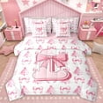 thumbnail image 1 of Homewish Pink Bow Initial Alphabet L 7pcs Bedding Comforter Set For Kids Teens Adults,Letter Monogrammed Queen Bedding Sets Super Cozy,Happy Xmas Christmas Queen Sheet Sets,Breathable Home Decor, 1 of 8